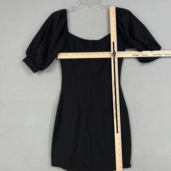 More To Come Dress Women Small Black Lizzy Puff Sleeve Romantic Feminine Minimal - Picture 12 of 16